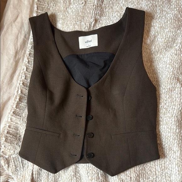 Wilfred Tops - Aritzia Wilfred brown vest